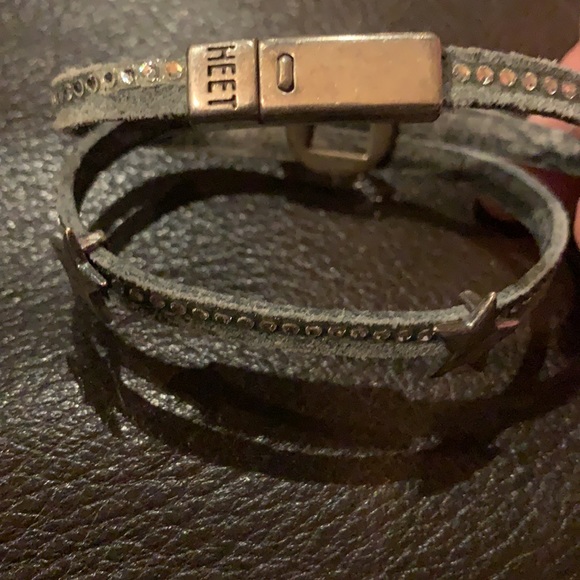 HEET Swarovski crystal wrap leather bracelet - Picture 6 of 7